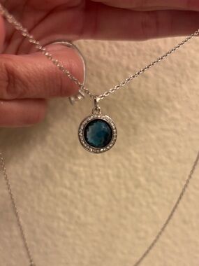 Ippolita lollipop min with diamonds Silver Necklace with Blue Pendant